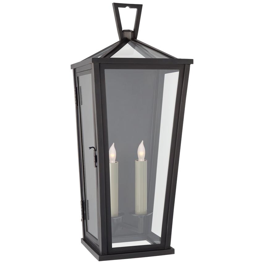 Visual Comfort & Co. Darlana Medium Tall 3/4 Wall Lantern Outdoor Lighting Visual Comfort & Co. Bronze  