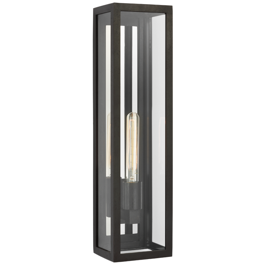 Visual Comfort & Co. Fresno Large Tall 3/4 Wall Lantern Outdoor Lighting Visual Comfort & Co. Aged Iron  