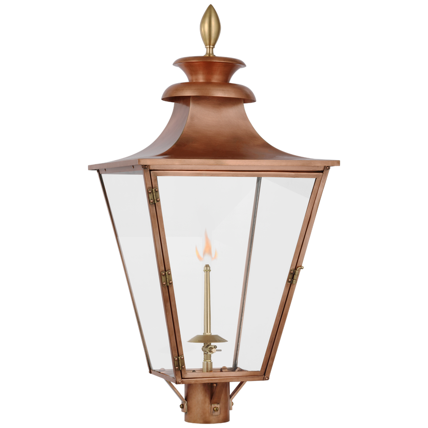 Visual Comfort & Co. Albermarle Gas Post Light Outdoor Lighting Visual Comfort & Co. Matte Black and Brass  