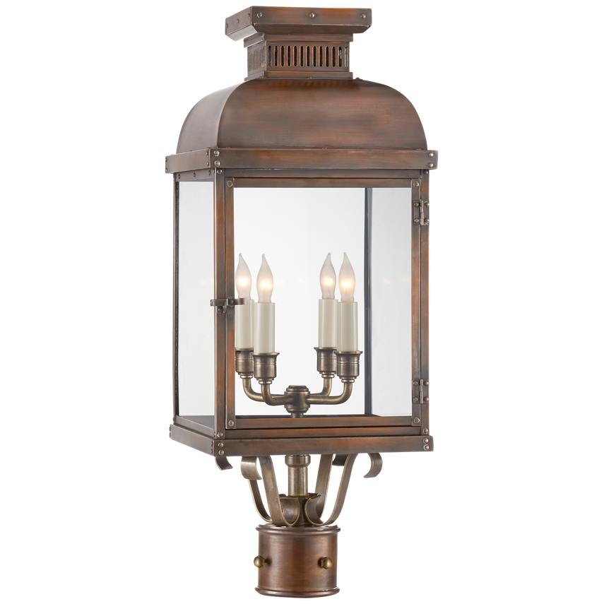 Visual Comfort & Co. Suffork Post Lantern Outdoor Flush Mounts Visual Comfort & Co. Natural Copper  