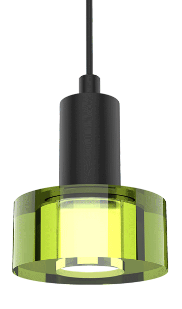 Blackjack Lighting Color Gel Light Guide Pendant Pendants Blackjack Lighting 3" Matte Black Green