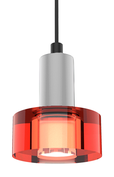 Blackjack Lighting Color Gel Light Guide Pendant Pendants Blackjack Lighting 3" Polished Chrome Red