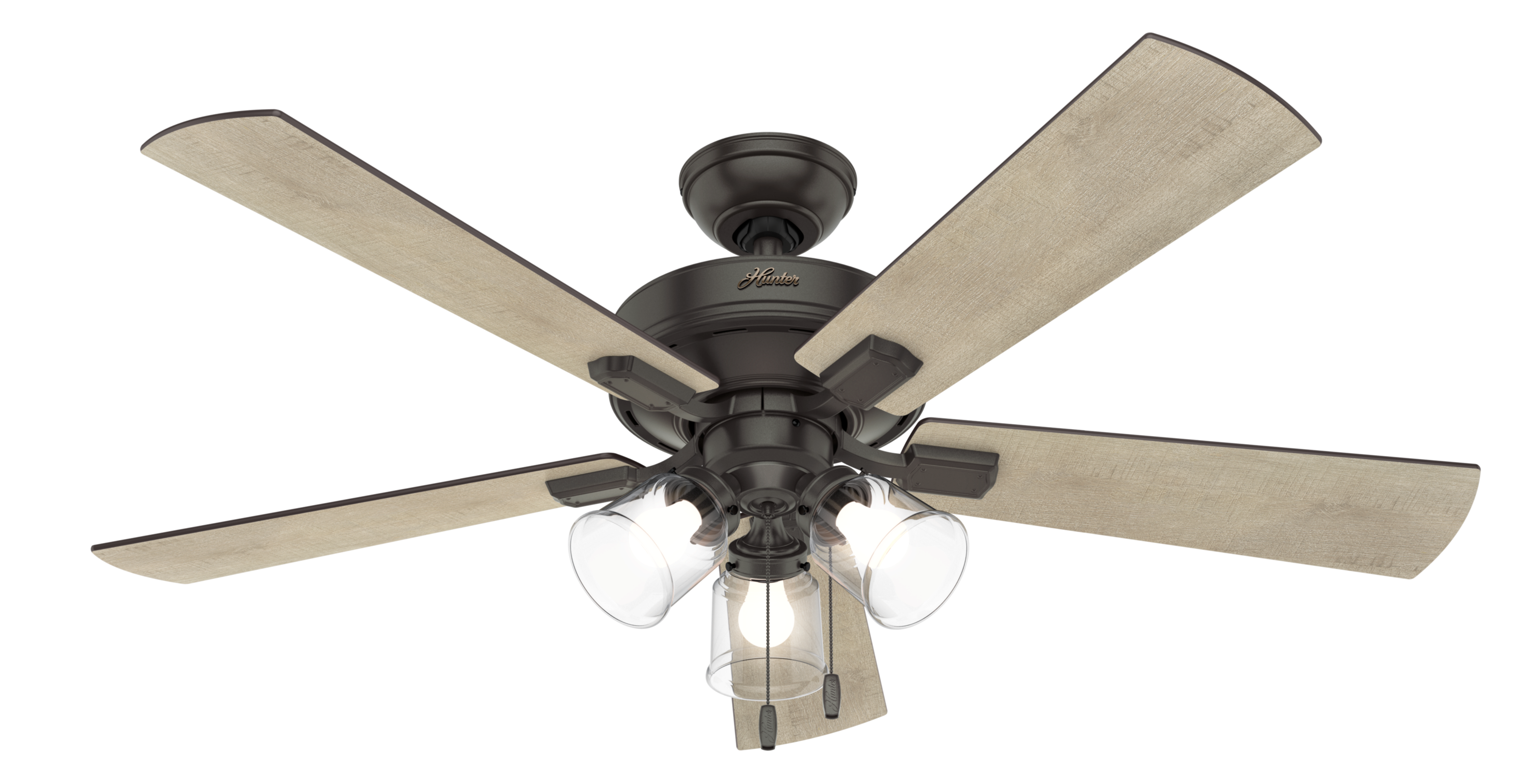 Hunter 52 inch Crestfield Ceiling Fan with LED Light Kit and Pull Chain Ceiling Fan Hunter   