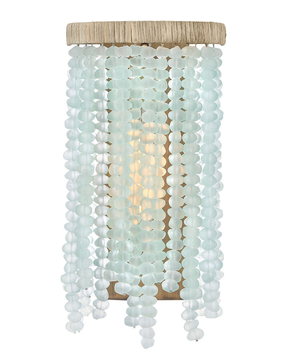 Hinkley Dune Sconce Wall Sconces Hinkley Burnished Gold with Blue Sea Glass 4.5x8.0x16.0 