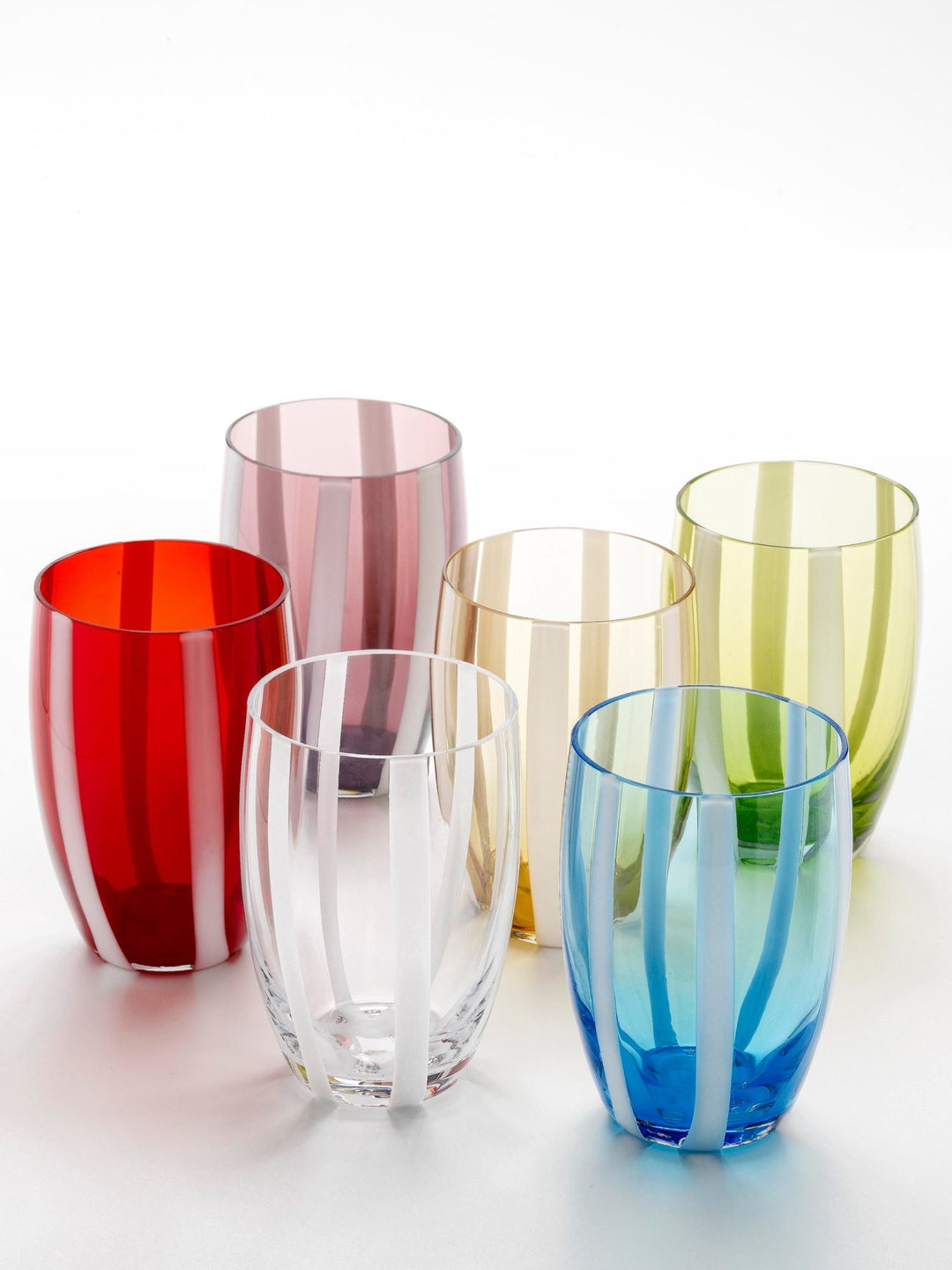 Zafferano America Gessato Tumbler (Assorted Set of 6) Glassware Zafferano America Default Title  