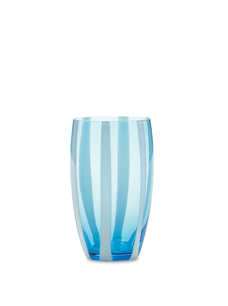 Zafferano America Gessato Beverage (Set of 2) Glassware citylgs.store Aquamarine  