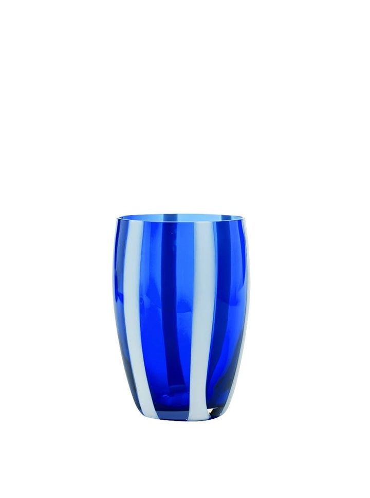 Zafferano America Gessato Tumbler (Set of 2) Glassware citylgs.store Cobalt Blue  