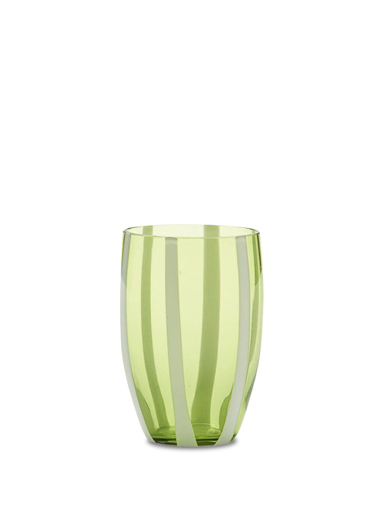 Zafferano America Gessato Tumbler (Set of 2) Glassware citylgs.store Apple Green  