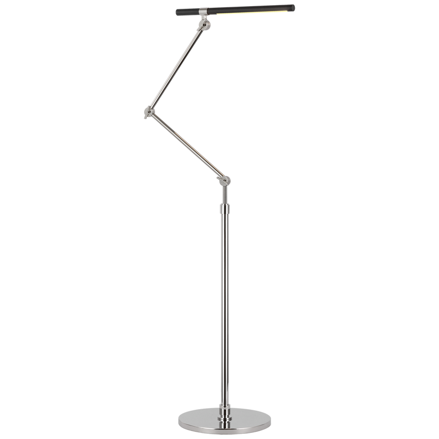 Visual Comfort & Co. Heron Medium Adjustable Floor Lamp Floor Lamps Visual Comfort & Co. Hand-Rubbed Antique Brass and Matte Black  