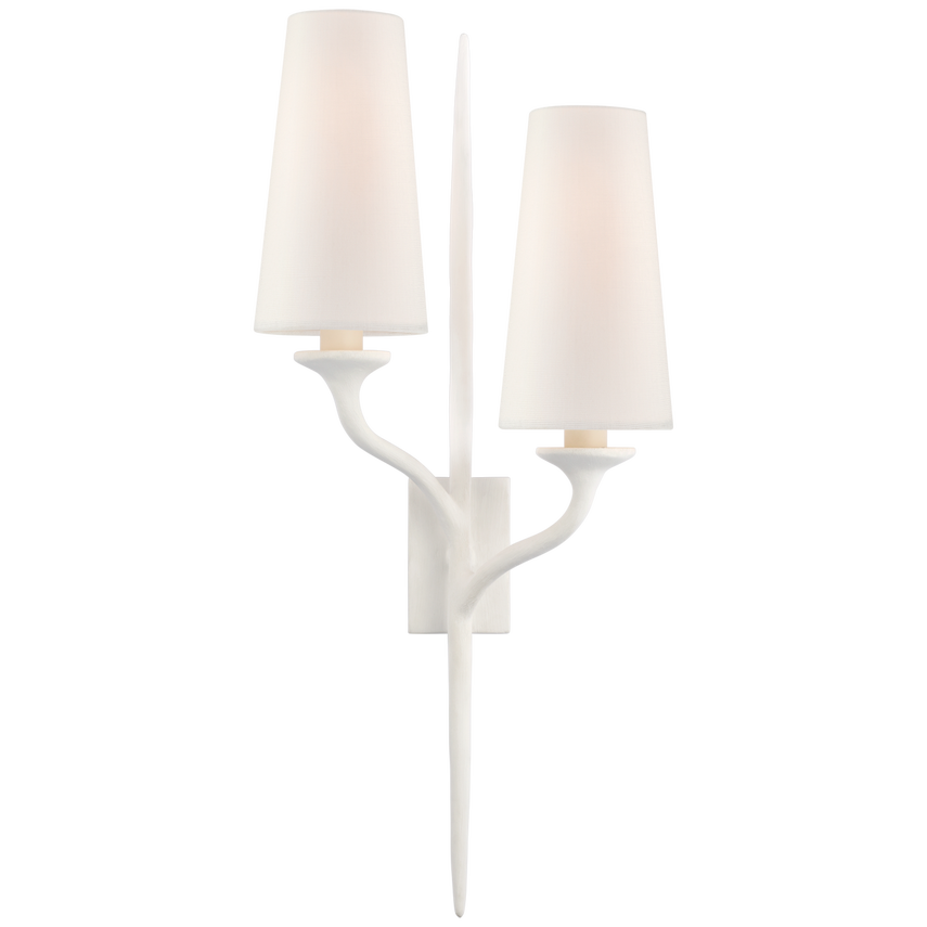 Visual Comfort & Co. Iberia Double Left Sconce Wall Lights Visual Comfort & Co. Burnished Silver Leaf  