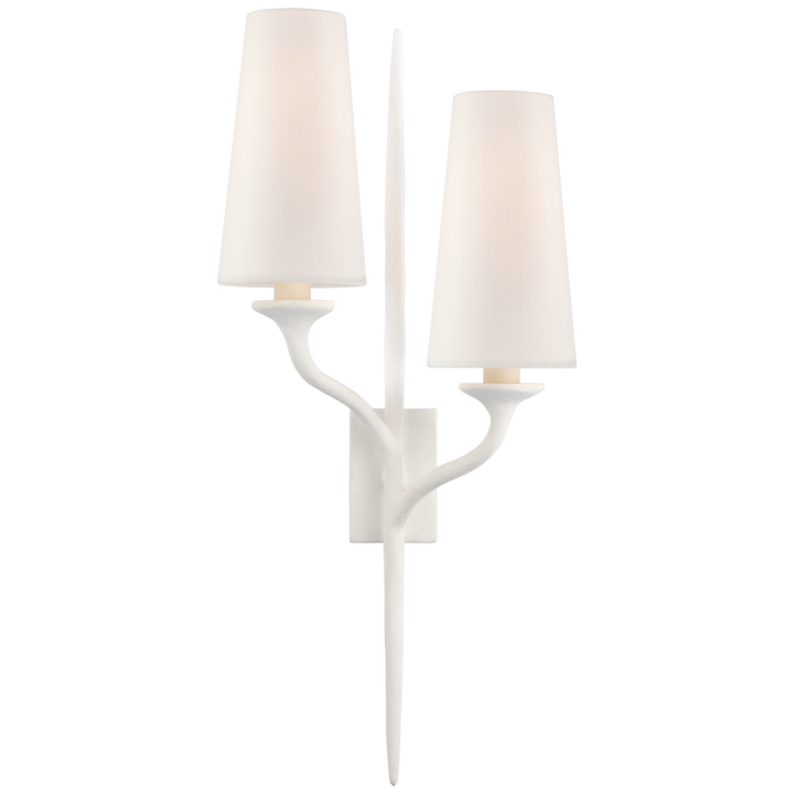 Visual Comfort & Co. Iberia Double Left Sconce Wall Sconces Visual Comfort & Co. Burnished Silver Leaf  