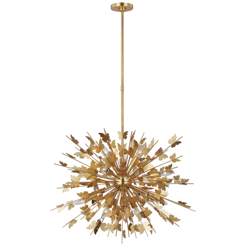 Visual Comfort & Co. Farfalle Medium Chandelier Ceiling Lights Visual Comfort & Co. Burnished Silver Leaf  