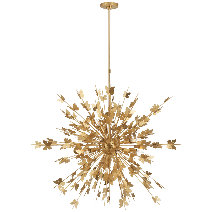 Visual Comfort & Co. Farfalle Large Chandelier Ceiling Lights Visual Comfort & Co. Burnished Silver Leaf  