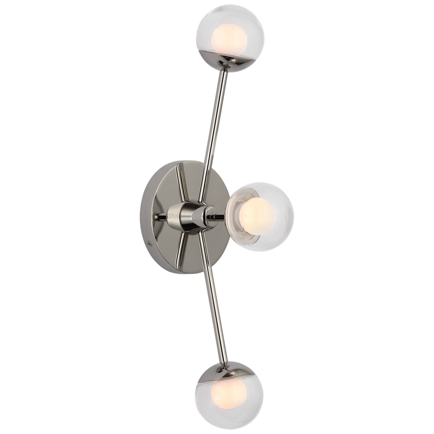 Visual Comfort & Co. Alloway 19" Triple Linear Sconce Wall Sconces Visual Comfort & Co. Polished Nickel  