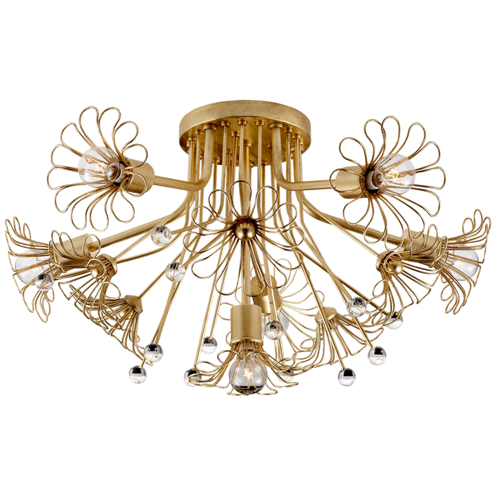 Visual Comfort & Co. Keaton Bouquet Flush Mount Ceiling Flush Mounts Visual Comfort & Co. Burnished Silver Leaf  