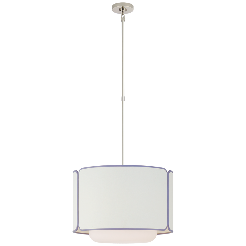 Visual Comfort & Co. Eyre Medium Hanging Shade Ceiling Lights Visual Comfort & Co. Polished Nickel and Soft White Glass  