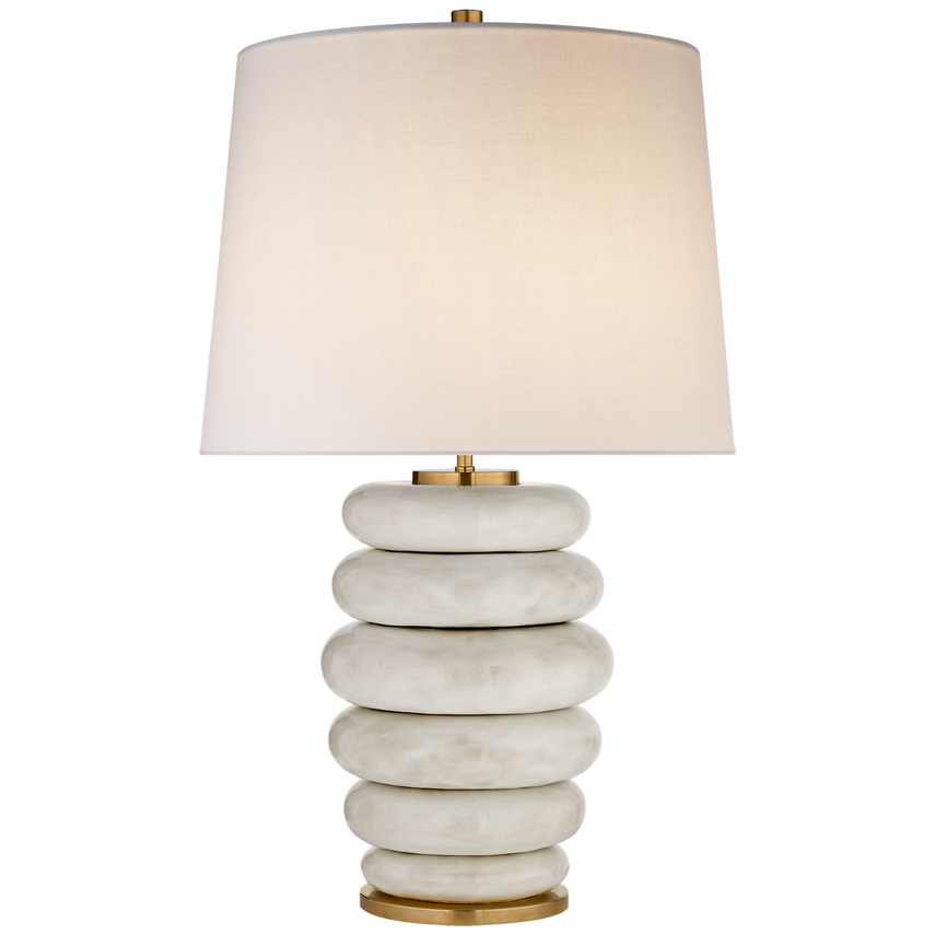 Visual Comfort & Co. Phoebe Stacked Table Lamp Table Lamps Visual Comfort & Co. Antiqued White Ceramic  