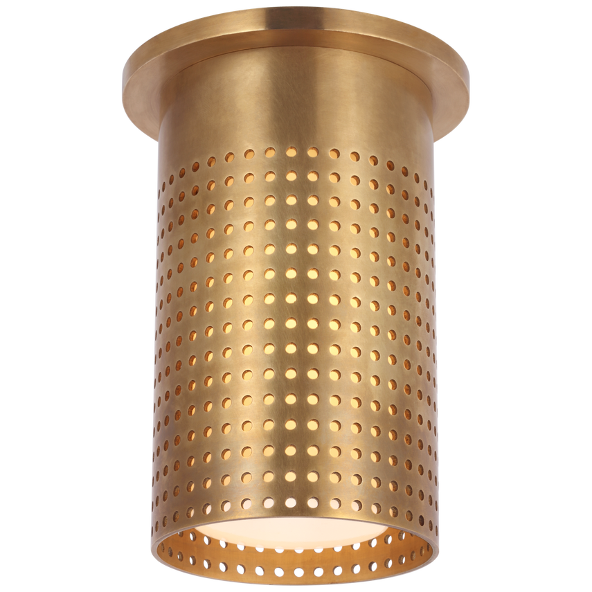 Visual Comfort & Co. Precision Short Monopoint Flush Mount Ceiling Flush Mounts Visual Comfort & Co. Antique-Burnished Brass  