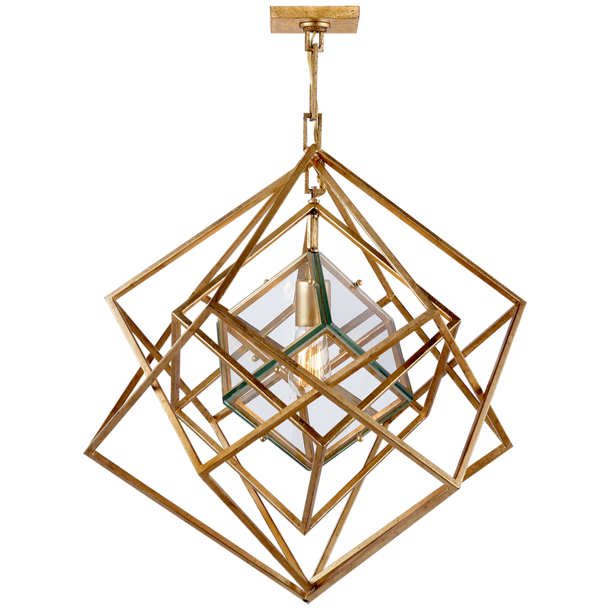 Visual Comfort & Co. Cubist Small Chandelier Ceiling Lights Visual Comfort & Co. Aged Iron  