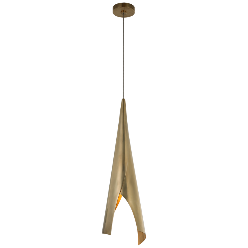 Visual Comfort & Co. Piel Medium Wrapped Pendant Ceiling Lights Visual Comfort & Co. Antique-Burnished Brass  