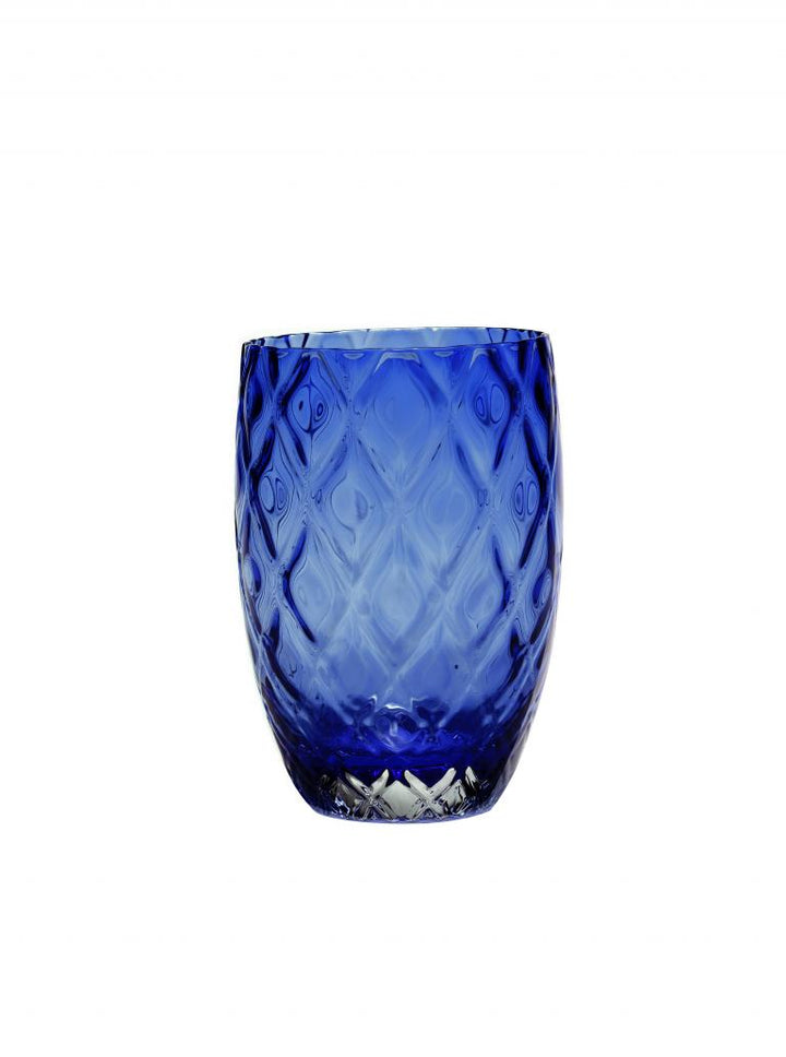 Zafferano America Losanghe Tumbler (Set of 6) Glassware citylgs.store Cobalt Blue  