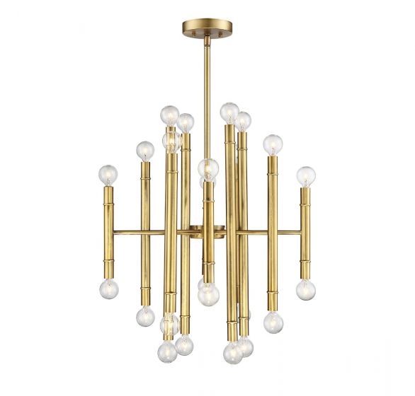 Meridian  Chandelier Chandelier Meridian Natural Brass 24 