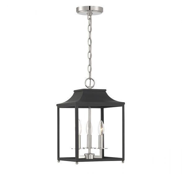 Meridian  Pendant Pendant Meridian Matte Black with Polished Nickel 3 