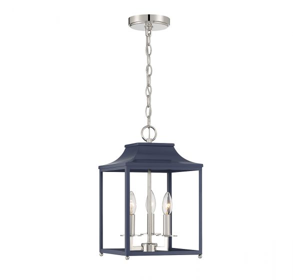 Meridian  Pendant Pendant Meridian Navy Blue with Polished Nickel 3 