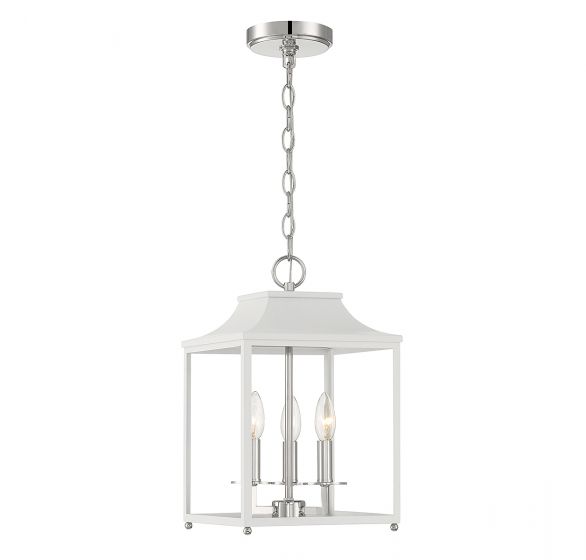 Meridian  Pendant Pendant Meridian White with Polished Nickel 3 