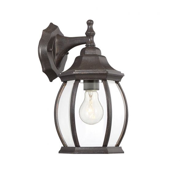 Savoy House Meridian  Outdoor | Wall Lantern Outdoor Wall Lights Savoy House 6.5x13 Bronze Clear Beveled