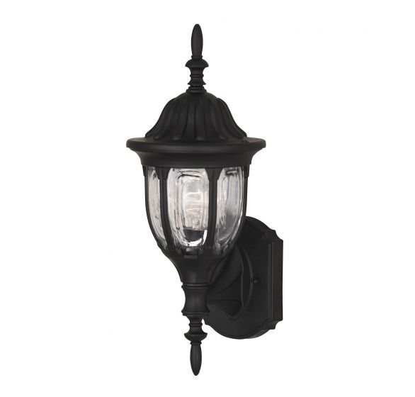 Savoy House Meridian  Outdoor | Wall Lantern Outdoor Wall Lights Savoy House 6.5x15.75 Black Clear Beveled