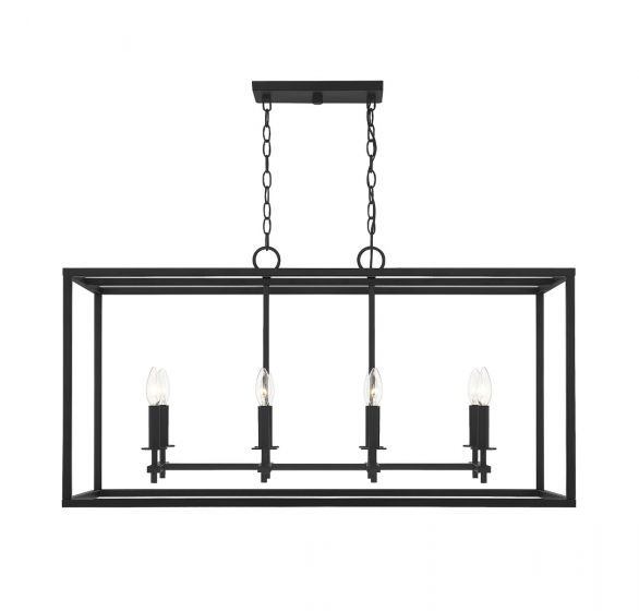 Savoy House Meridian  Outdoor | Linear Chandelier Outdoor Hanging Lights Savoy House 39x15.58x20.58 Black 