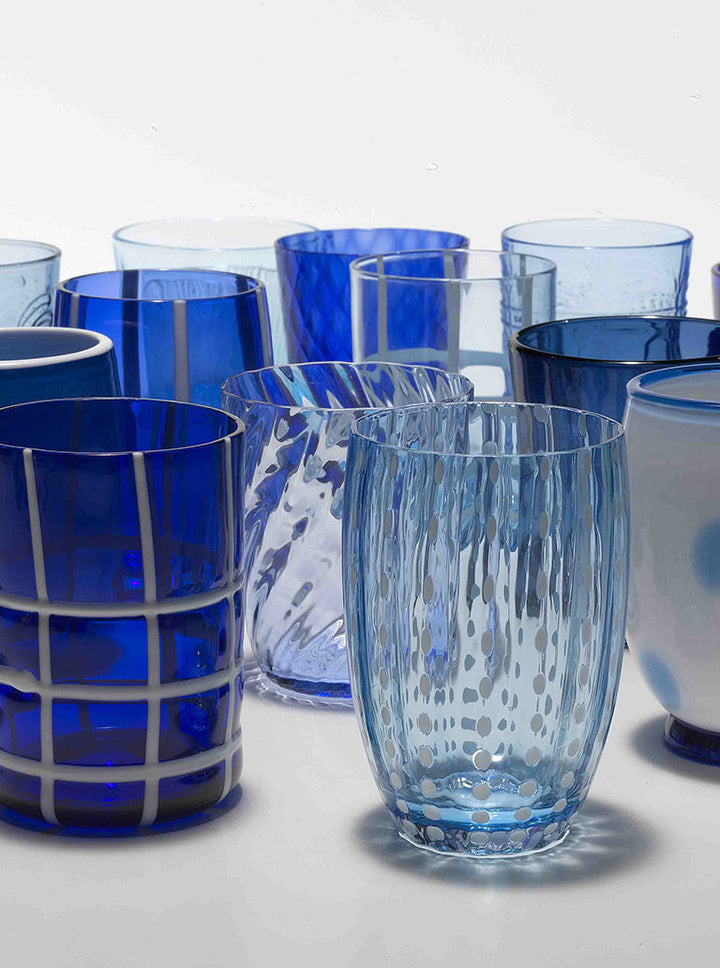 Zafferano America Melting Pot Tumblers (Set of 6) Glassware citylgs.store Blue / Aquamarine  