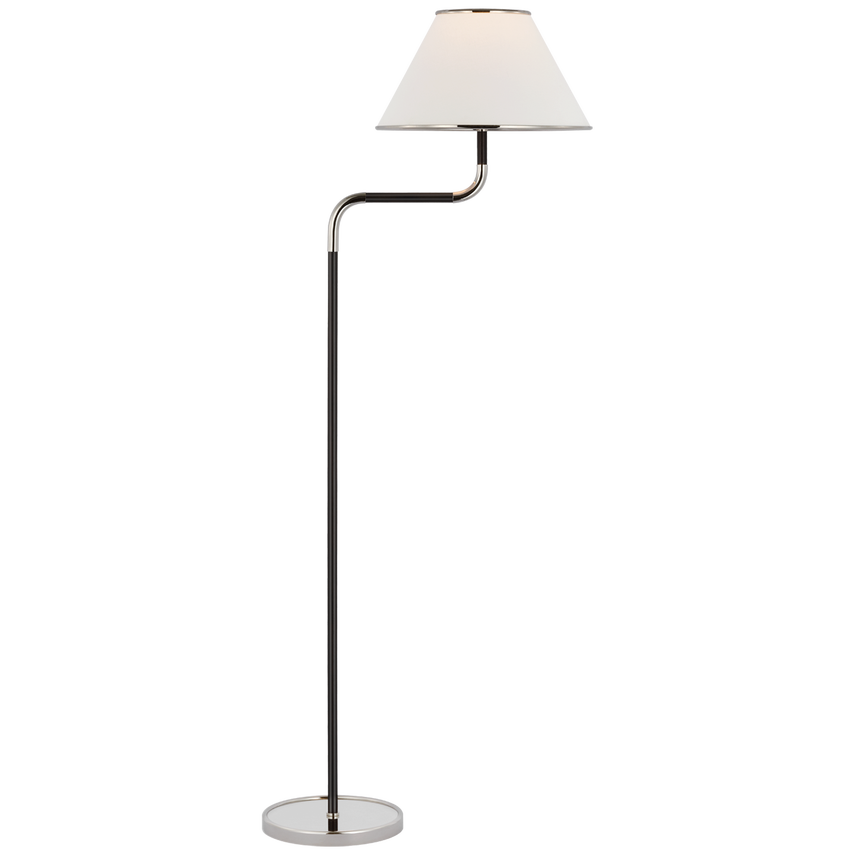 Visual Comfort & Co. Rigby Medium Bridge Arm Floor Lamp Floor Lamps Visual Comfort & Co. Polished Nickel and Ebony  