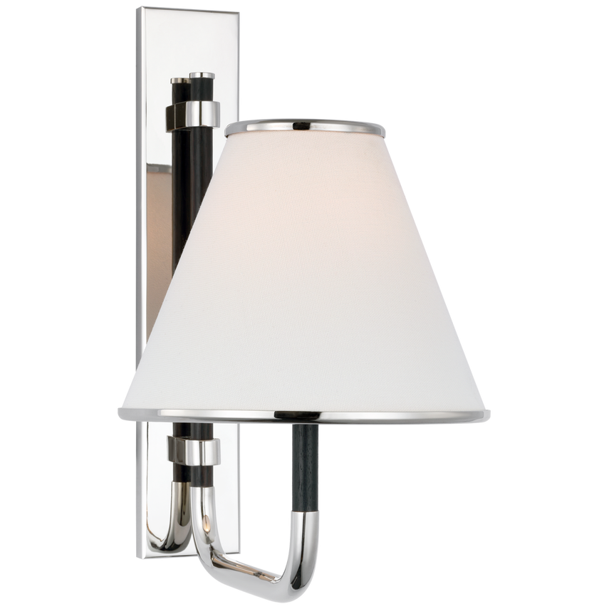 Visual Comfort & Co. Rigby Small Sconce Wall Lights Visual Comfort & Co. Polished Nickel and Ebony  