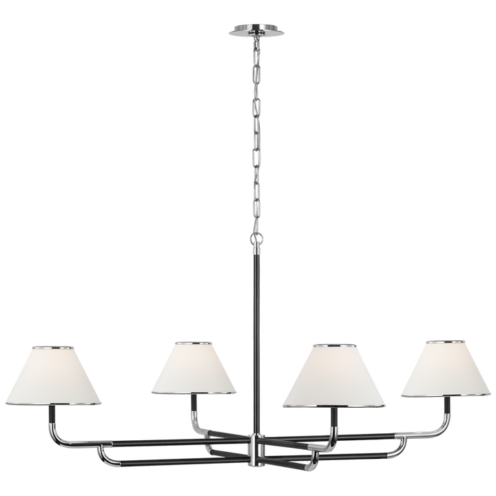 Visual Comfort & Co. Rigby Grande Chandelier Chandeliers Visual Comfort & Co. Polished Nickel and Ebony  