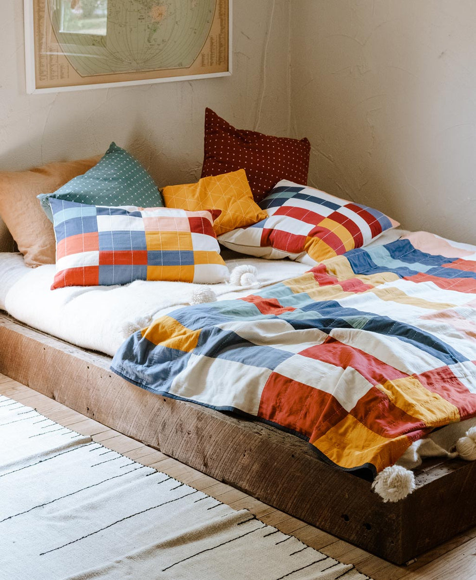 Ancahl Multi-Check Patchwork Quilt CWLBC Bedding Anchal   