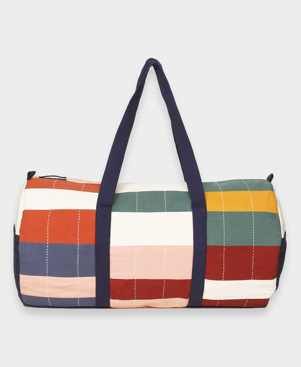 Anchal Multi-Check Canvas Duffle Bag | CWDB Travel Bags Anchal   