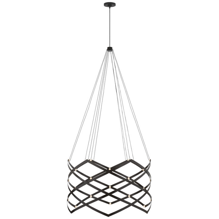 Visual Comfort & Co. Interlace Expandable Chandelier Chandeliers Visual Comfort & Co. Matte Black  