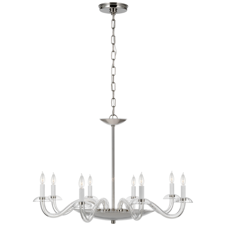 Visual Comfort & Co. Brigitte Large Chandelier Chandeliers Visual Comfort & Co. Clear Glass and Hand-Rubbed Antique Brass  