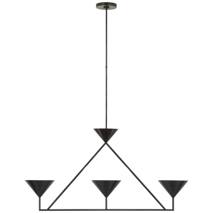 Visual Comfort & Co. Orsay Medium 3-Light Linear Chandelier Chandeliers Visual Comfort & Co. Bronze  