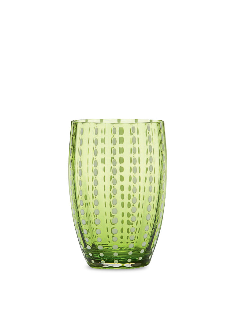 Zafferano America Perle Tumbler Glassware citylgs.store Apple Green  