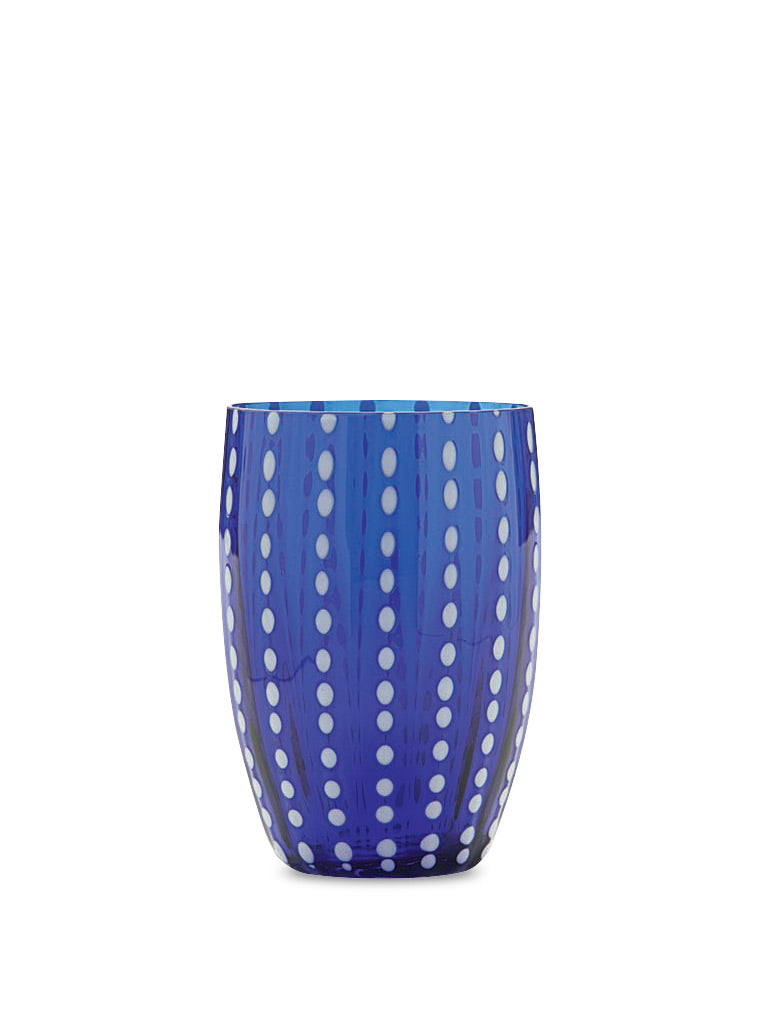 Zafferano America Perle Tumbler Glassware citylgs.store Cobalt Blue  