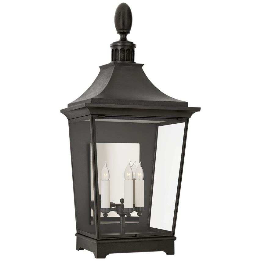 Visual Comfort & Co. Rosedale Classic Large 3/4 Wall Lantern Outdoor Lighting Visual Comfort & Co. French Rust  