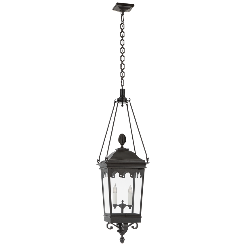 Visual Comfort & Co. Rosedale Grand Medium Hanging Lantern Outdoor Flush Mounts Visual Comfort & Co. French Rust  