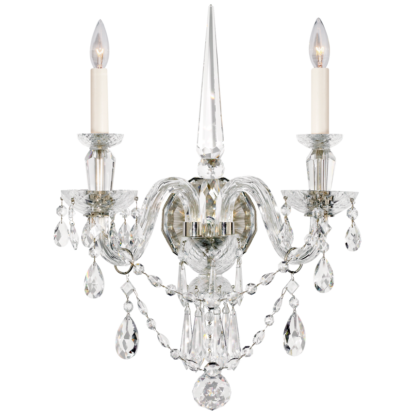 Visual Comfort & Co. Daniela Medium Double Sconce Wall Lights Visual Comfort & Co. Crystal  