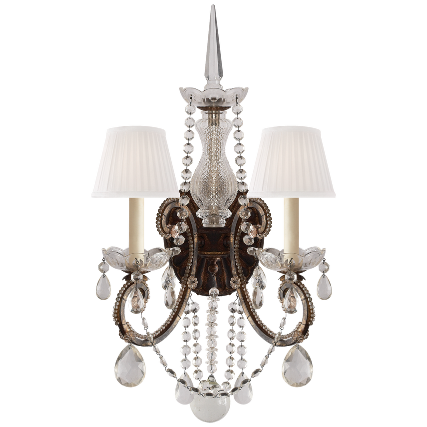 Visual Comfort & Co. Adrianna Double Sconce Wall Lights Visual Comfort & Co. Gilded Iron  