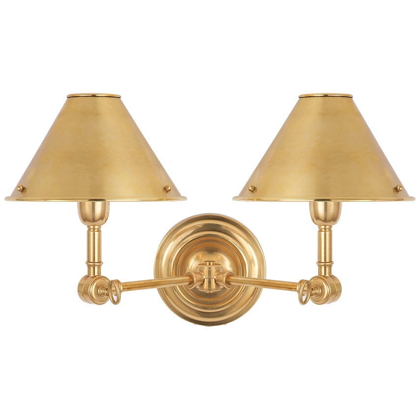 Visual Comfort & Co. Anette Double Sconce Wall Sconces Visual Comfort & Co. Natural Brass  