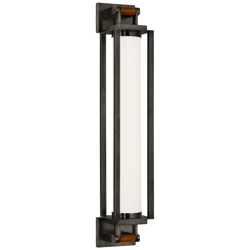 Visual Comfort & Co. Northport 24" Linear Sconce Wall Lights Visual Comfort & Co. Bronze and Teak  