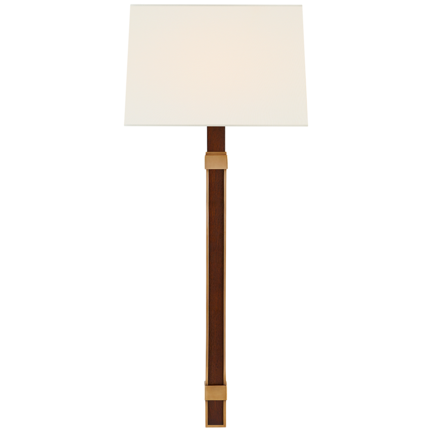 Visual Comfort & Co. Mitchell Tail Sconce Wall Lights Visual Comfort & Co. Natural Brass and Natural Rift Oak  